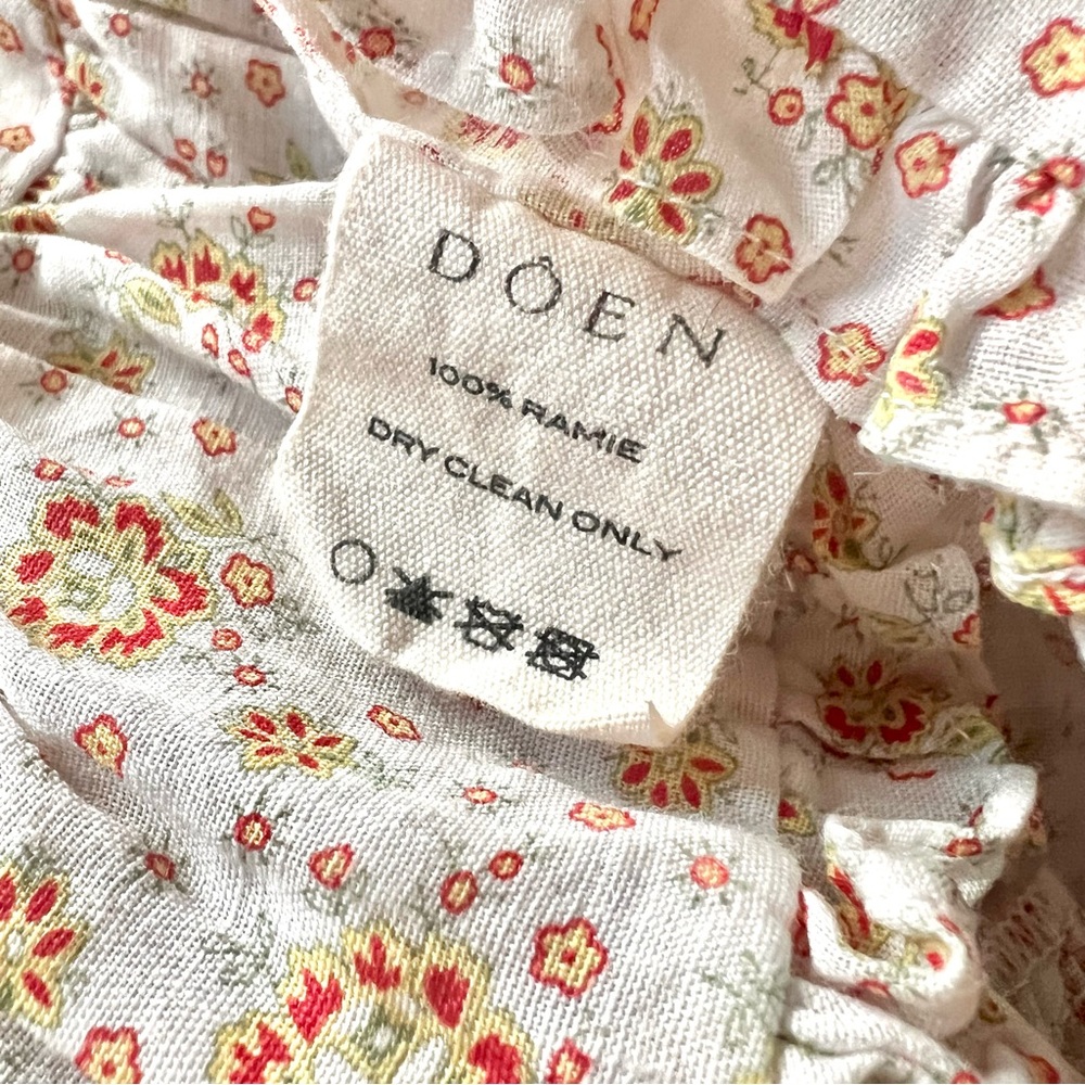 ❄️❤️‍🔥DÔEN ‘Nisha’ Dress Alabaster Countryside Ruffle Calico Maxi Dress XS - Picture 7 of 14